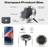 Peasur Solar Ground Lights Outdoor, 2 Pack Flat Solar Powered Disc Lights, IP68 Waterproof, Anti-Rust, Landscape | Lumora