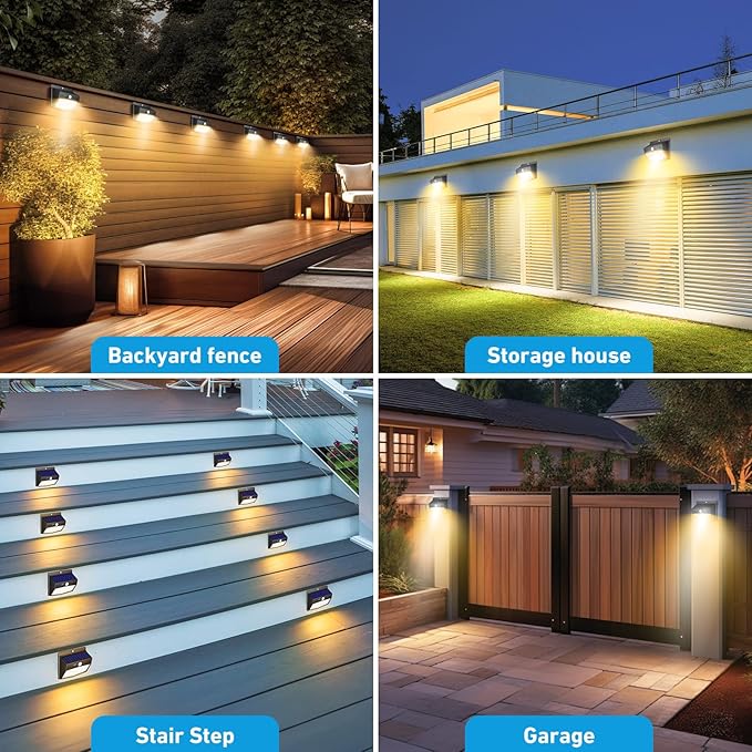 Solar Motion Sensor Lights Outdoor [ 12 Packs/138 LED ] Solar Fence Lights With 3 Lighting Modes, Solar Powered | Lumora
