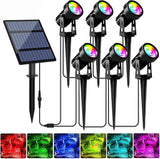T-SUNUS RGB Solar Spot Lights Christmas Outdoor 6-in-1, Color Changing Landscape Spotlights Pond Lighting | Lumora