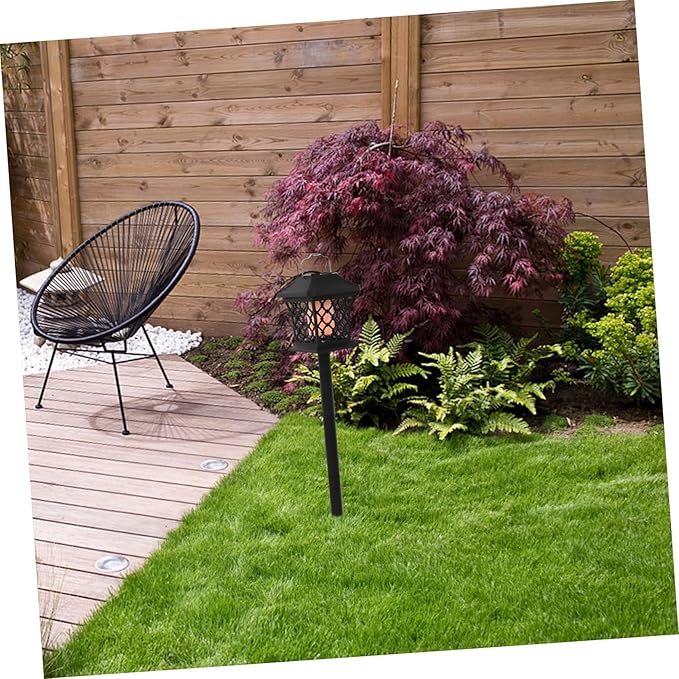 DOITOOL 2pcs Solar Powered Outdoor Garden Lights Ground Solar Pathway Lamps for Patio Deck Fence Lawn Decorations