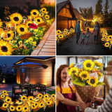 Solar Sunflower Lights Outdoor Garden Decor, 2 Pack Sunflower Decor with 4 Butterfly, 800mA Solar Stake Lights | Lumora