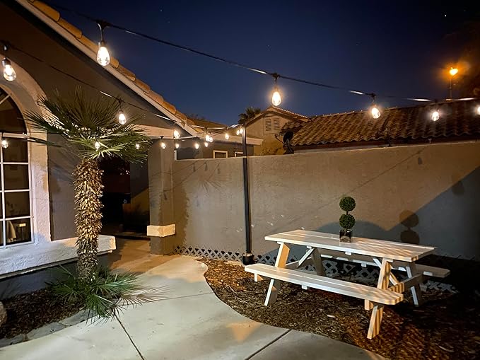 Brightech Ambience Pro 27 Ft Solar Powered String Lights - Commercial Grade Waterproof Patio Lights with Edison | Lumora