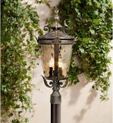 John Timberland Marseille Traditional Outdoor Post Light with Flat Base Pole Veranda Bronze 99 3/4" Champagne | Lumora