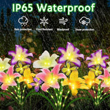 Solar Garden Lights 6 Pack 24 Lily Flowers with Butterfly Decor, Gifts for Mom Woman Birthday Solar Flower Lights | Lumora