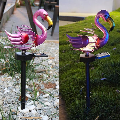 Solar Lawn Light Wrought Iron Animal Pattern, IP67 Waterproof Garden Pathway Light 44cm Warm White LED - Automatic Solar Charging, Decorative Outdoor Lighting for Lawns and Garde