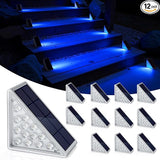 NIORSUN Solar Step Lights,12 Pack Blue LED Outdoor Step Lights, Stair Lights Outdoor for Patio, Fence, Yard | Lumora