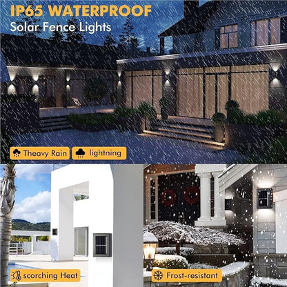 QUQUQ Solar Pathway Lights Solar Wall Lights Outdoor LED Up and Down Waterproof Power-Saving Yard Patio Decor(Cool White,1 Pack)