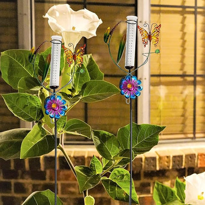 Luxshiny Solar Garden Decorative LED Stake Lamp Outdoor Solar Powered Lawn Path Lights for Yard and Patio
