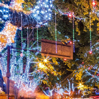Gadpiparty 1Set Solar Powered Falling Lights LED Tube String Lights for Garden Patio and Holiday Decor Tubes with Remote Control and Solar Panel