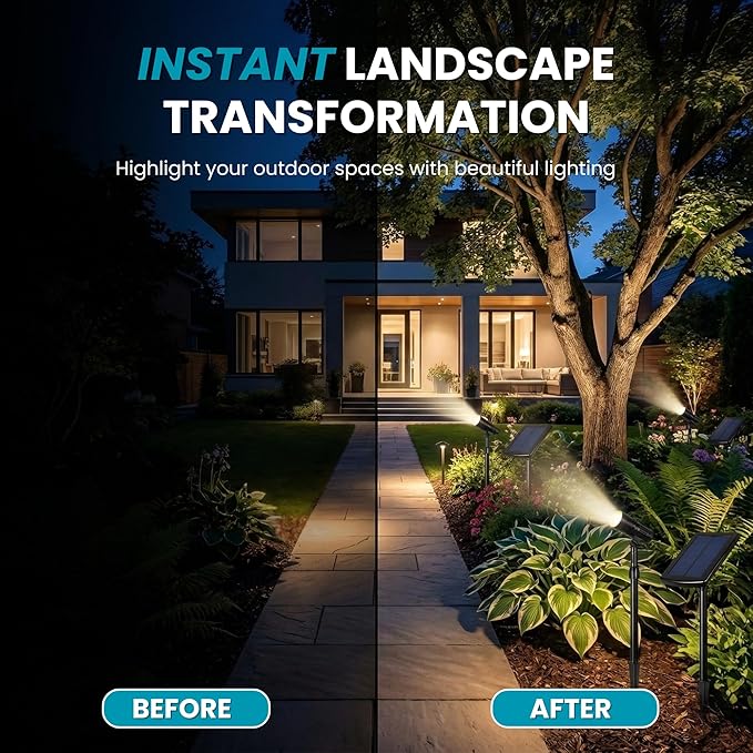 Energizer Solar-Powered Garden Lights - 2 Pack Oil Rubbed Bronze LED Spotlight with Smart Focus & 100 Lumen Output, Waterproof & Easy to Install Solar Landscaping Lights for Lawn & Patio Decorations
