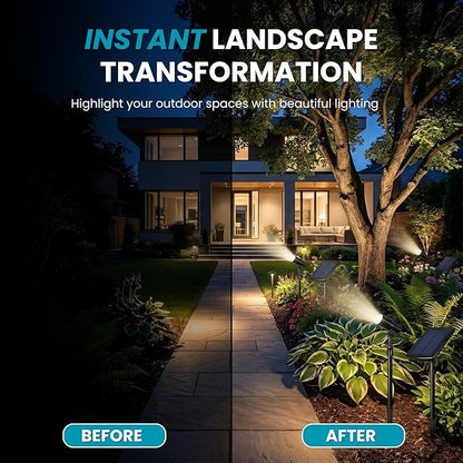 Energizer Solar-Powered Garden Lights - 2 Pack Oil Rubbed Bronze LED Spotlight with Smart Focus & 100 Lumen Output, Waterproof & Easy to Install Solar Landscaping Lights for Lawn & Patio Decorations