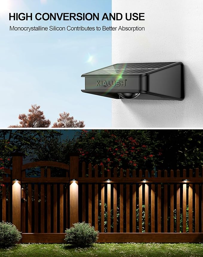 10 Pack Solar Fence Lights - 3 Modes, 9 Colors Outdoor Solar Lights, Waterproof IP 65, 35lm for Step, Stair, Deck | Lumora