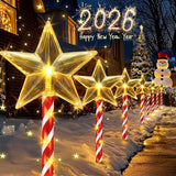 Solar Christmas Lights Outdoor Waterproof: 8 Pack Star Solar Christmas Decorations Outdoor with 8 Modes, Solar | Lumora