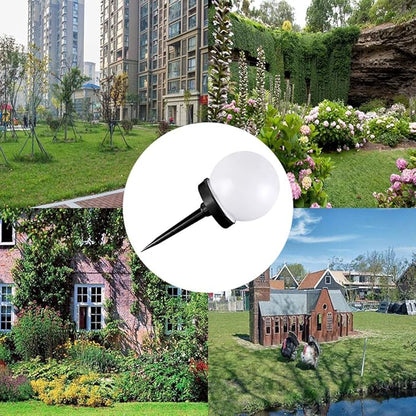 Ciieeo 4pcs Solar Lawn Lights Outdoor Solar Pathway LED Garden Sphere Lights White Glow Weatherproof Landscape Lighting for Patio Yard