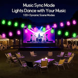 100ft Outdoor String Lights, RGBW Patio Lights with 30 LED Dimmable Bulbs, App & Remote Control, IP68 | Lumora