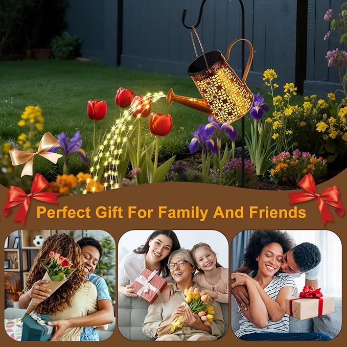Solar Watering Can with Lights, Large Waterproof Solar Outdoor Lights Decorative Metal Solar Garden Lights Solar | Lumora