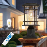 Emliviar 13 Inch Outdoor Solar Post Light, Dusk to Dawn Post Lighting Fixture with Remote Control, Removable Pier | Lumora