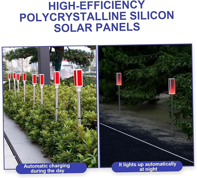 5Pcs Solar Driveway Lights, Waterproof Solar Pathway Lights Outdoor Reflective Road Marker for Deck Sidewalk Stair Step Pathway Driveway, Outdoor, Walkway