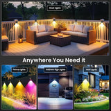 SOLPEX Solar Lights Outdoor Waterproof IP65, Solar Stair Lights Outdoor for Fence, Deck, Step, RGB Multicolor LED | Lumora