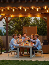 48FT Solar Outdoor String Lights with Remote & Timer, Shatterproof Dimmable 3 Modes Patio Lights with 15+1 ST38 LED | Lumora