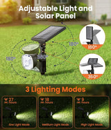 Solar Spotlights Outdoor Waterproof IP67,Cool White LED Floodlight,4 Pack,360°Adjustable Prowered Panel,3 Lighting | Lumora