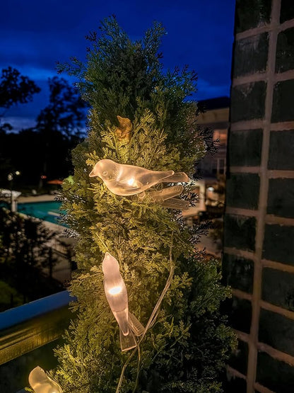 5 STAR SUPER DEALS Solar LED Bird Clip On String Lights - 5PC Set - Solar Powered Decorative Lights for Garden, Balconies, Trees, Bird Baths, Pathways & Fences