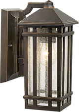 Kathy Ireland Sierra Craftsman Art Deco Outdoor Wall Light Fixture Rubbed Bronze Metal 10 1/2" Frosted Seeded Glass | Lumora