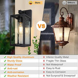 SHINE HAI Dusk to Dawn Sensor Outdoor Wall Sconce, Exterior Porch Lantern Fixture with E26 Socket & Glass Shade | Lumora