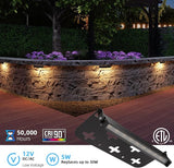 12 Pack 7 Inch Retaining Wall Lights, 5W LED Hardscape Lighting 12V AC/DC Low Voltage Step Lights Outdoor, 2700K | Lumora
