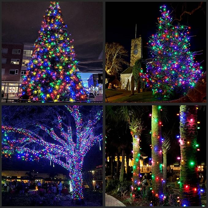 YULETIME Multicolor One-Piece Wide Angle Christmas Lights 140 Count 48 Feet, 2 Sets 70 LED 24 ft High Waterproof 5mm UL Certified String Light (Multicolor)