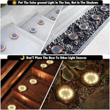 Solar Ground Lights Outdoor Waterproof Flat Garden Solar Disk Lights Outdoor Floor Lights 12 LED 4 Pack for Garden | Lumora