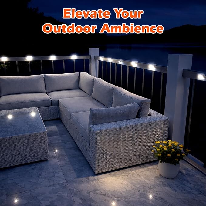 Solar Deck Lights Outdoor 16 Pack - IP65 Waterproof LED Fence Lights Solar Powered for Outside, Garden, Fence | Lumora