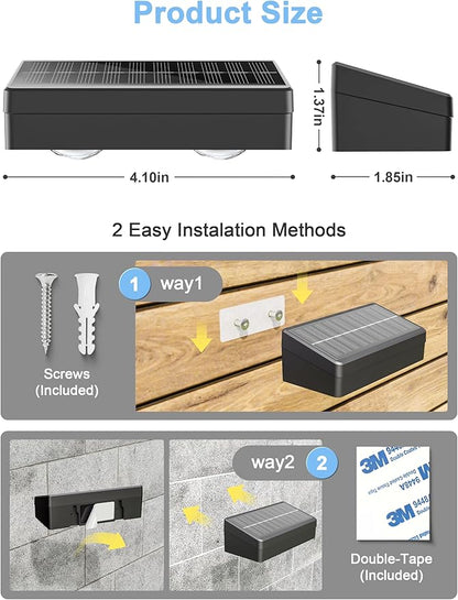 Fence Lights Solar Powered with Remote 12 Pack, Warm White, Cool White and RGB Color Glow LED Solar Lights Outdoor, Dusk to Dawn Solar Fence Lights for Patio, Backyard, Railing, Deck, and Wall