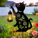 Cat Outdoor Solar Lantern Waterproof, Birthday Gifts for Christmas Women Mom, Solar Hanging Lights with Butterfly | Lumora
