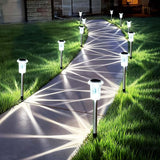 Solar Pathway Lights 10 Pack Christmas Solar Lights Outdoor Waterproof 6000K Cold White Yard Lighting, LED | Lumora