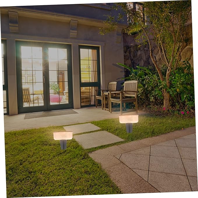Yardwe Solar Led Landscape Lights Solar Pathway Lamp with Bright LEDs for Garden and Pathway Decor Easy Installation Long-Lasting Rechargeable Battery