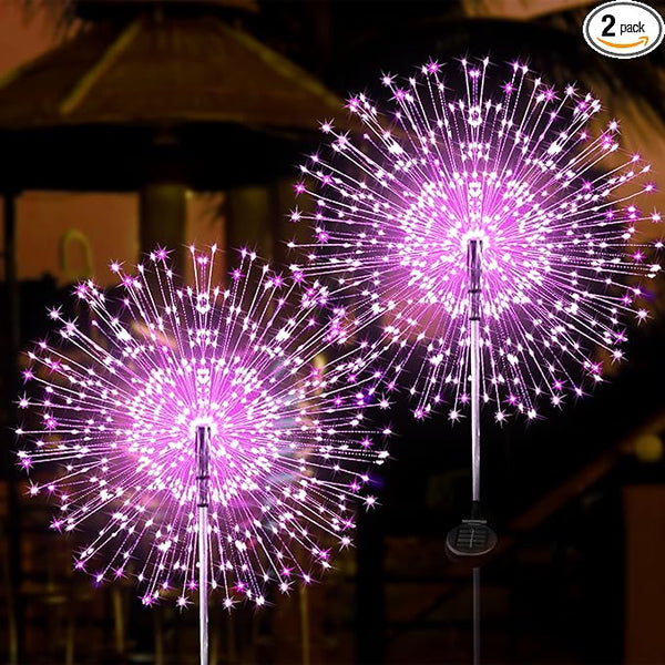 JJGoo Solar Firework Lights, 2 Pack 120 LEDs 2 Lighting Modes Solar Garden Lights Outdoor Waterproof for Yard Patio | Lumora