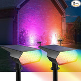 Upgraded Solar Spot Lights Outdoor, Waterproof IP65 RGB Color Changing Solar Outdoor Lights, Multicolor Solar | Lumora