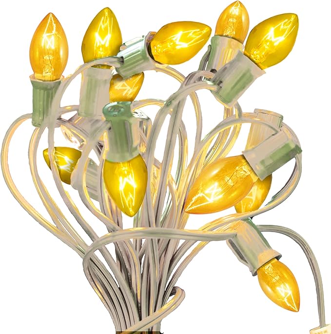 EST. LEE DISPLAY L D 1902 Indoor ＆ Outdoor String Light C9 Glass Christmas Steady Transparent Replacement Bulbs E17 | Lumora