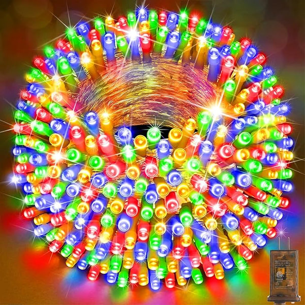 SAUIRS 197FT 500 LED Christmas Lights Outdoor String Lights with 8 Modes Timer Waterproof Fairy Light Plug in for | Lumora