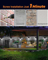 12 Pack 3-Side Solar Fence Lights Outdoor Waterproof with Cool White LED Spot Lens, for Wall, Deck, Patio, Yard | Lumora