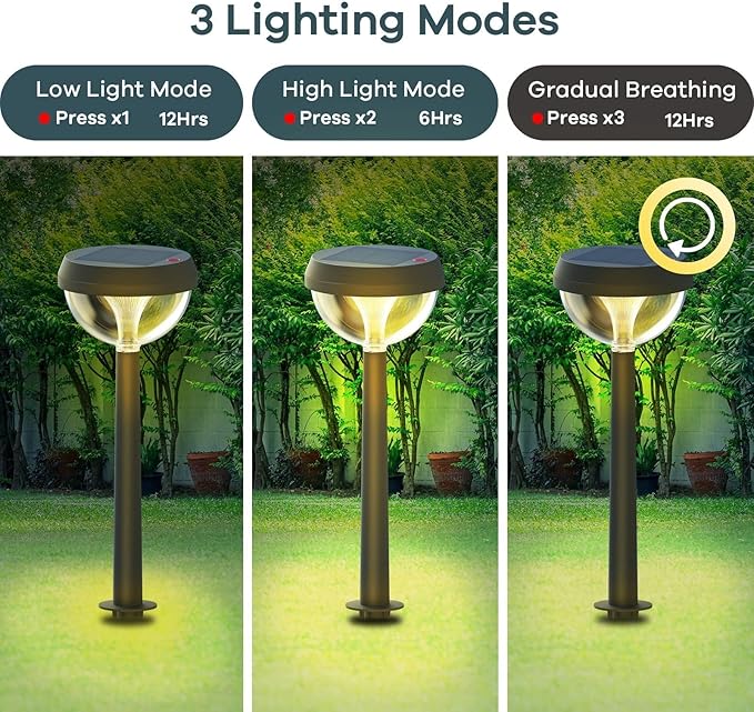 Linkind Solar Pathway Lights 8 Pack, Solar Lights Outdoor Warm White Waterproof, Adjustable Solar Powered for | Lumora
