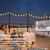 4 Pack 5Ft String Light Poles,Light Poles for Outside String Lights,Outdoor Light Poles with Fork,Metal Pole Stand | Lumora