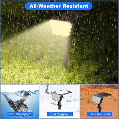 Solar Spot Lights Outdoor, IP65 Waterproof 44 LED Landscape Spotlights, Solar Powered Spotlight with Auto On/Off and 3 Lighting Modes for Outside Garden Decor, 4 Pack (Cool White)