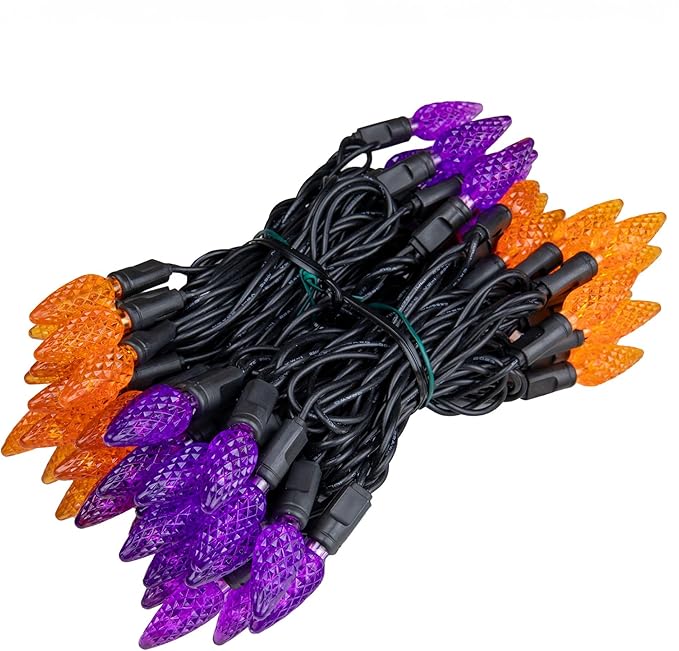 ‎‎‎Novelty Lights 24FT 70 LED C6 LED Halloween String Lights, Outdoor Christmas Tree Commercial Grade LED String | Lumora