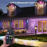 XMCOSY+ Smart Solar Pathway Lights, Bluetooth APP Control with Motion Sensor, 150LM RGBCW Color Changing Landscape | Lumora