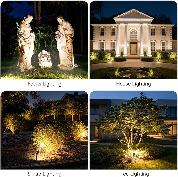 Outdoor Low Voltage Landscape Lighting - 12V Cast Aluminum Spot Lights with 5W 3000K Warm White LED Bulb Waterproof | Lumora