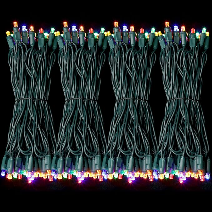 LAMPHOME Multi-Colored Christmas Mini String Lights, 1200LED (24pk of 50L) Waterproof Fairy Lights Plug in, Connectable Christmas Decorations for Indoor Outdoor Home Party Garden Yard