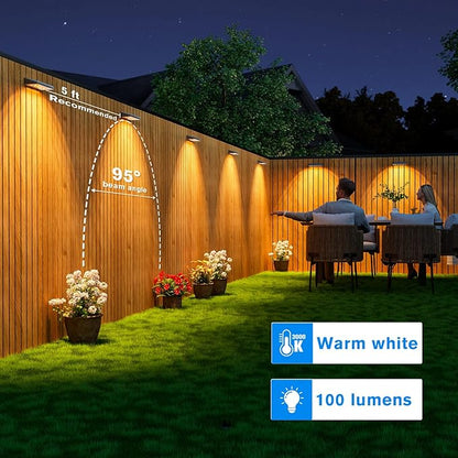 VOLISUN Deck Lights Outdoor 8-Pack - Solar Fence Lights Outdoor Waterproof Warm White LED Auto On/Off for Deck, Yard, Patio & Garden, Pathway and Railing Decor (Dusk to Dawn)