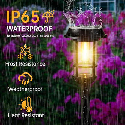8 Pack Bright Solar Pathway Lights, LED Solar Powered Garden Lights Outdoor Waterproof IP65, Landscape Lighting for Path Walkway, No Wiring, Easy to Install, Auto On/Off 2700K Warm White